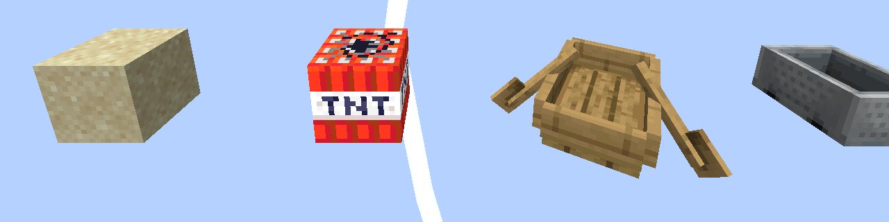 Boats, TNT and minecarts