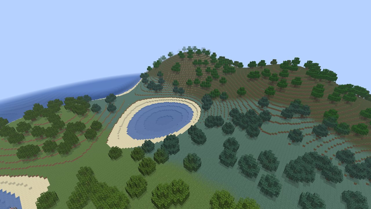 An island with a beach and forest in Opus Client