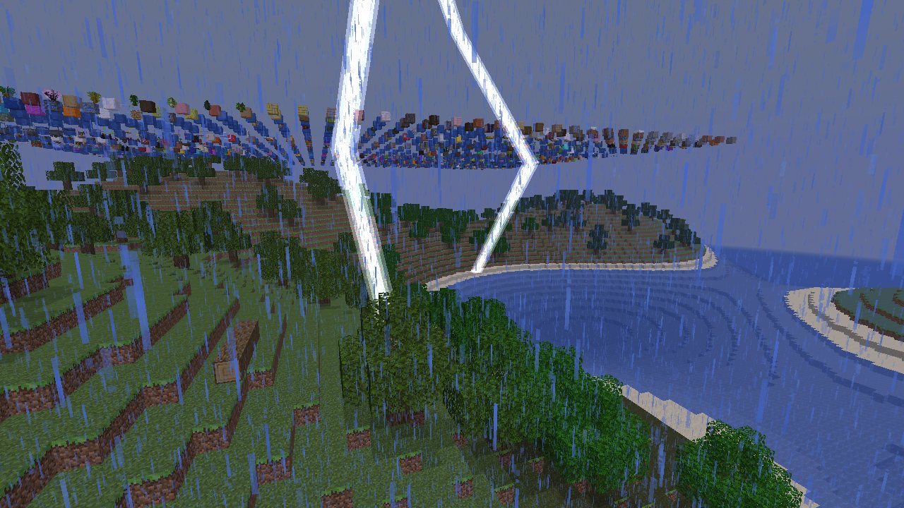 A thunderstorm with lightning and rain